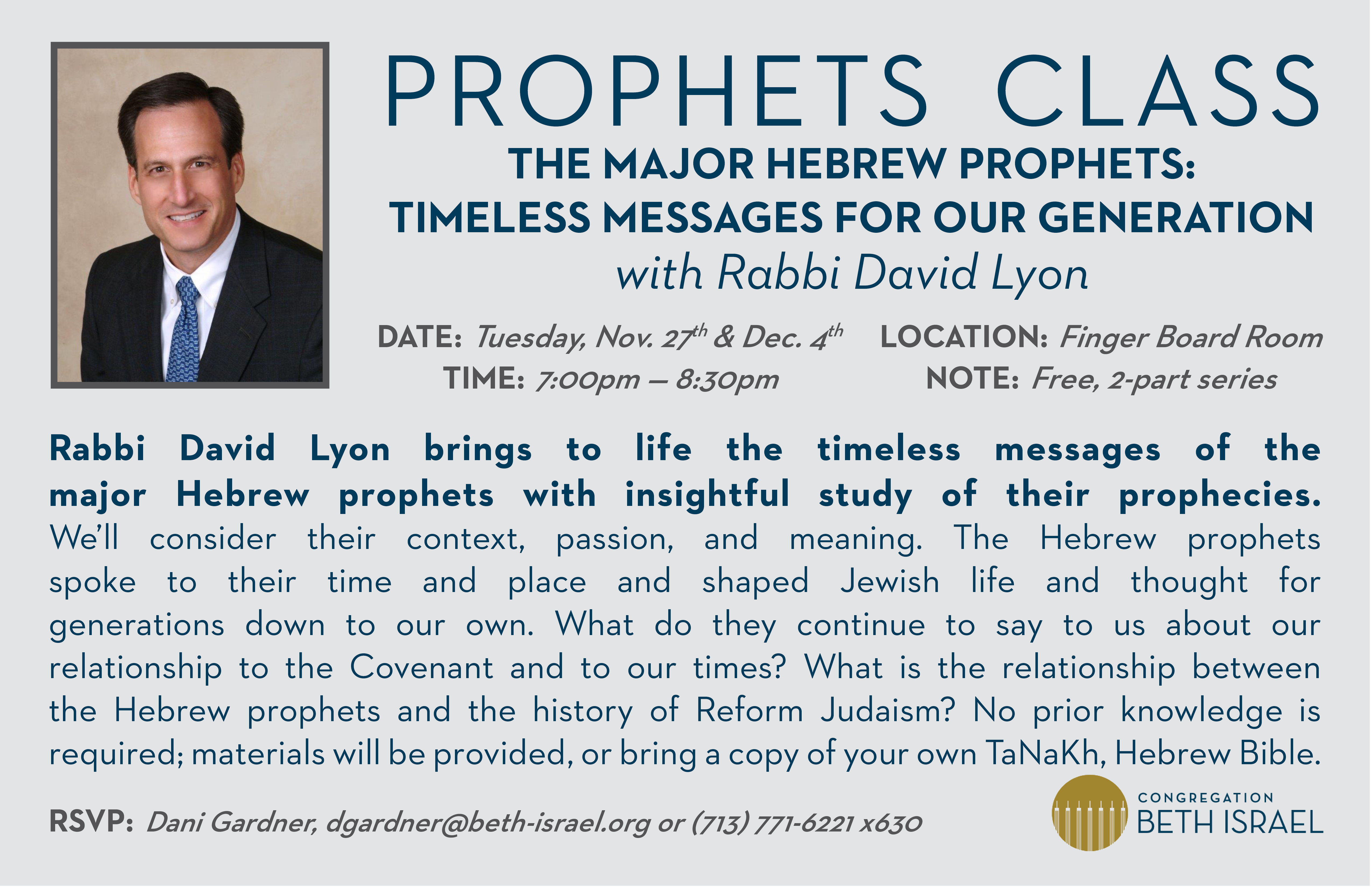 Prophets Class with Rabbi Lyon Pt. 2 3