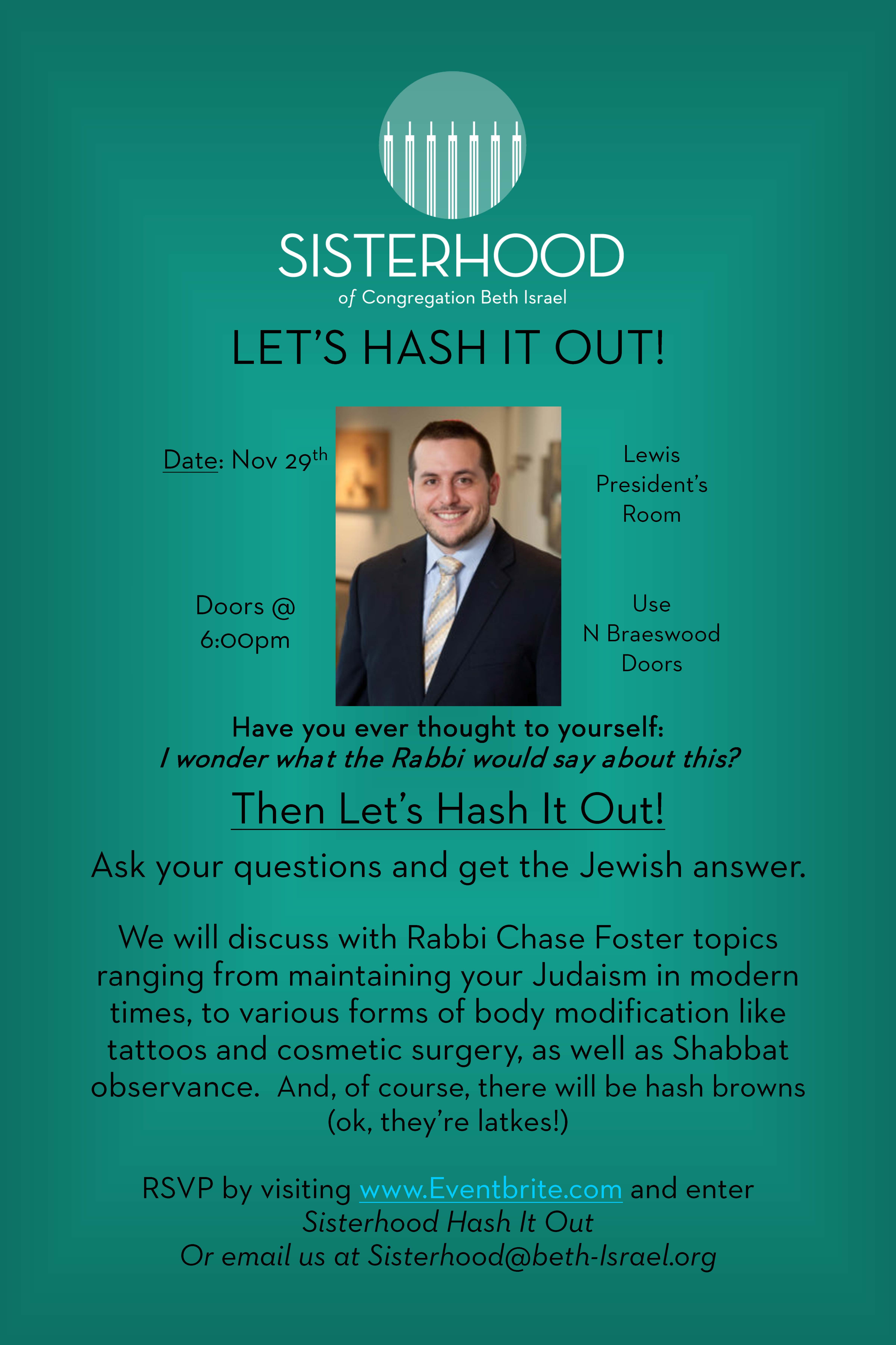 Sisterhood's Hash It Out with Rabbi Foster 3
