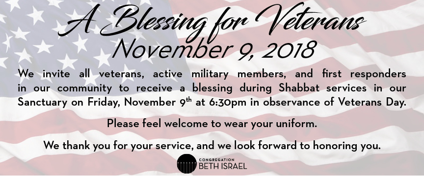 Shabbat Worship Services (with Veterans Blessing) 3