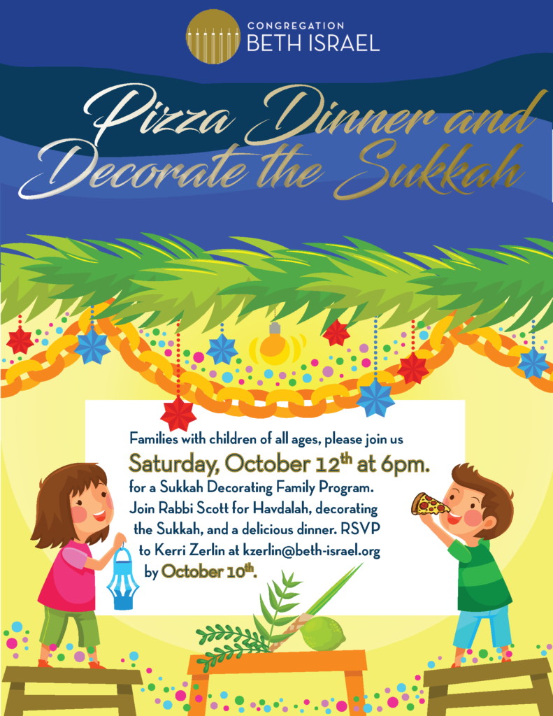 Pizza Dinner & Decorate the Sukkah 3