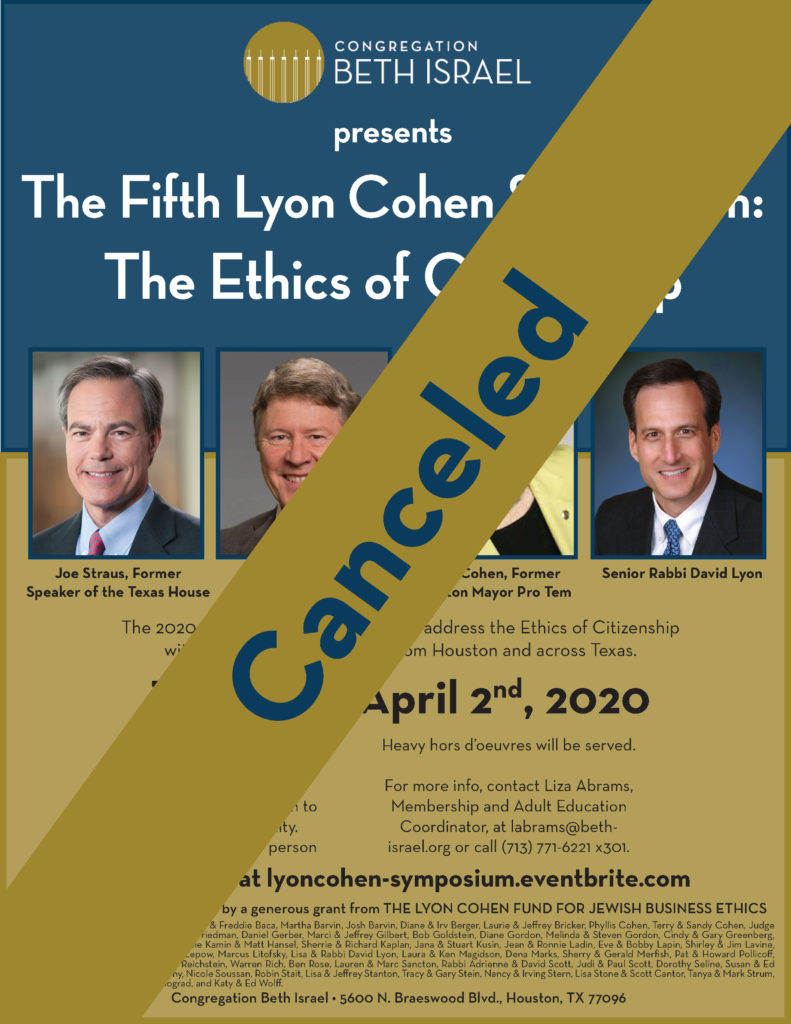 CANCELED — 2020 Lyon Cohen Symposium 3