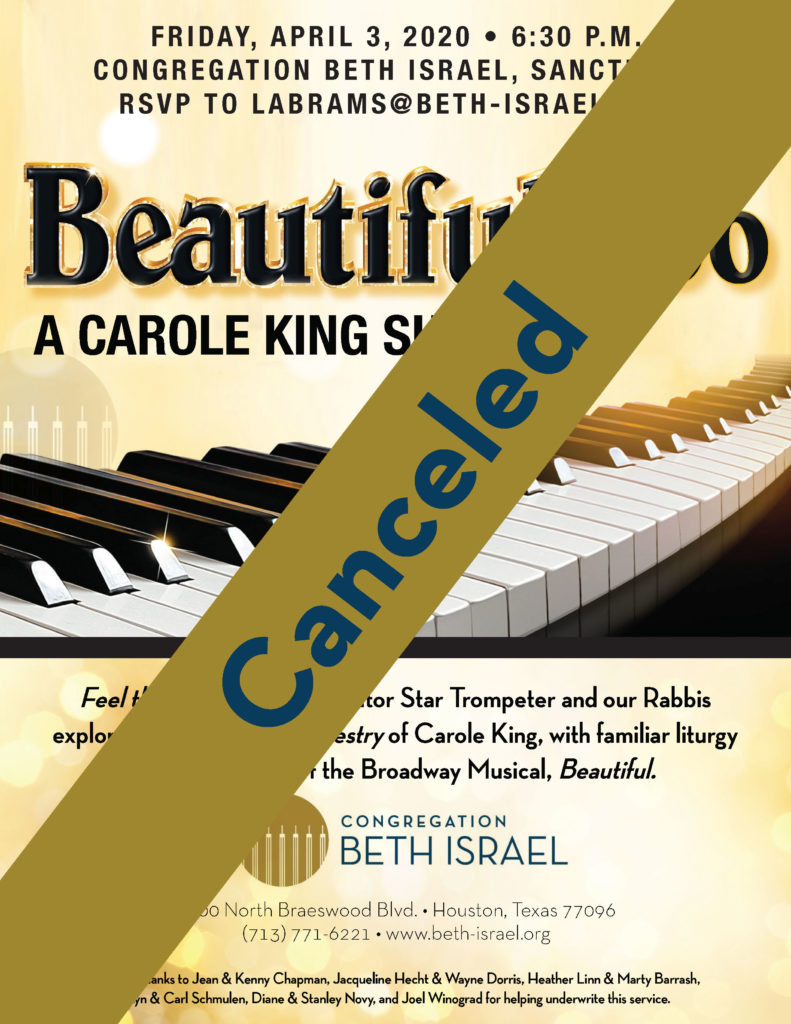 CANCELED — Beautiful, too Shabbat 3