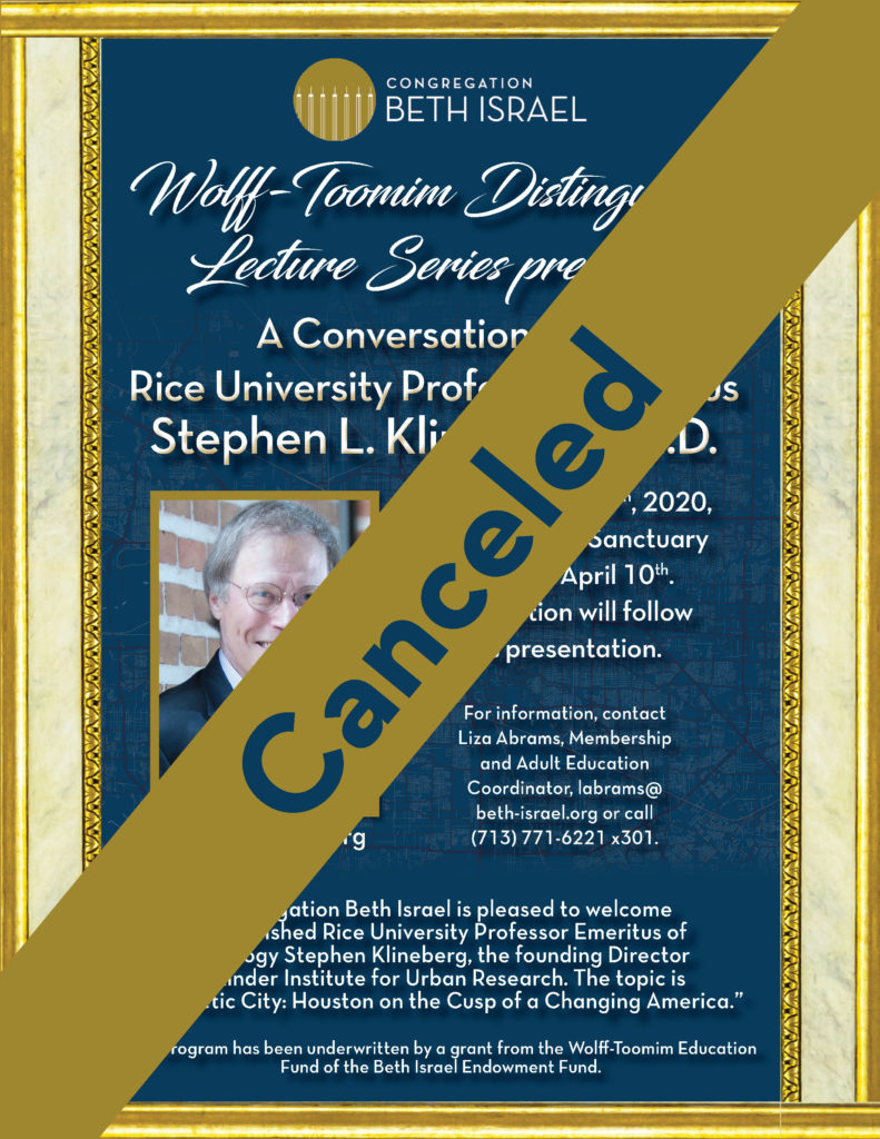 CANCELED — A Conversation with Dr. Stephen Klineberg 3