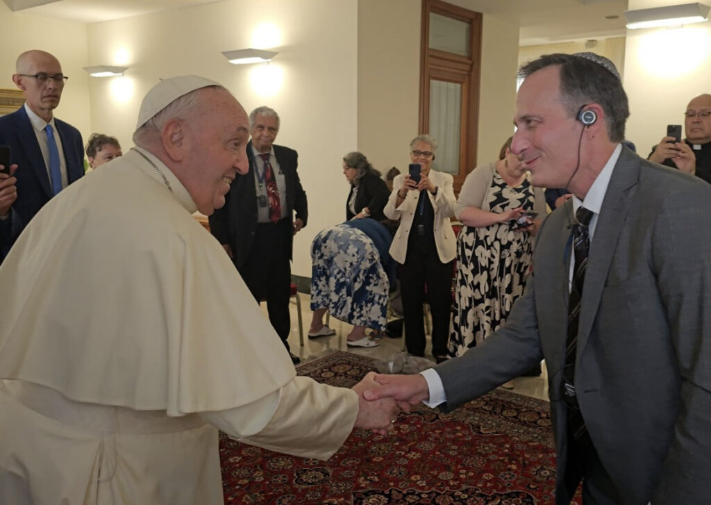 Rabbi Lyon with Pope Francis in August 2024